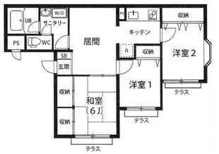 サニーテラスいぶき野の物件間取画像